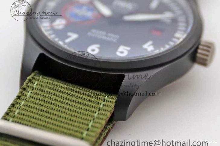 MIROTIME 0219 Packable Mark XVIII ‘TOPGUN SFTI’ Ceramic M+F Best Edition Black Dial on Green Nylon Strap 7048